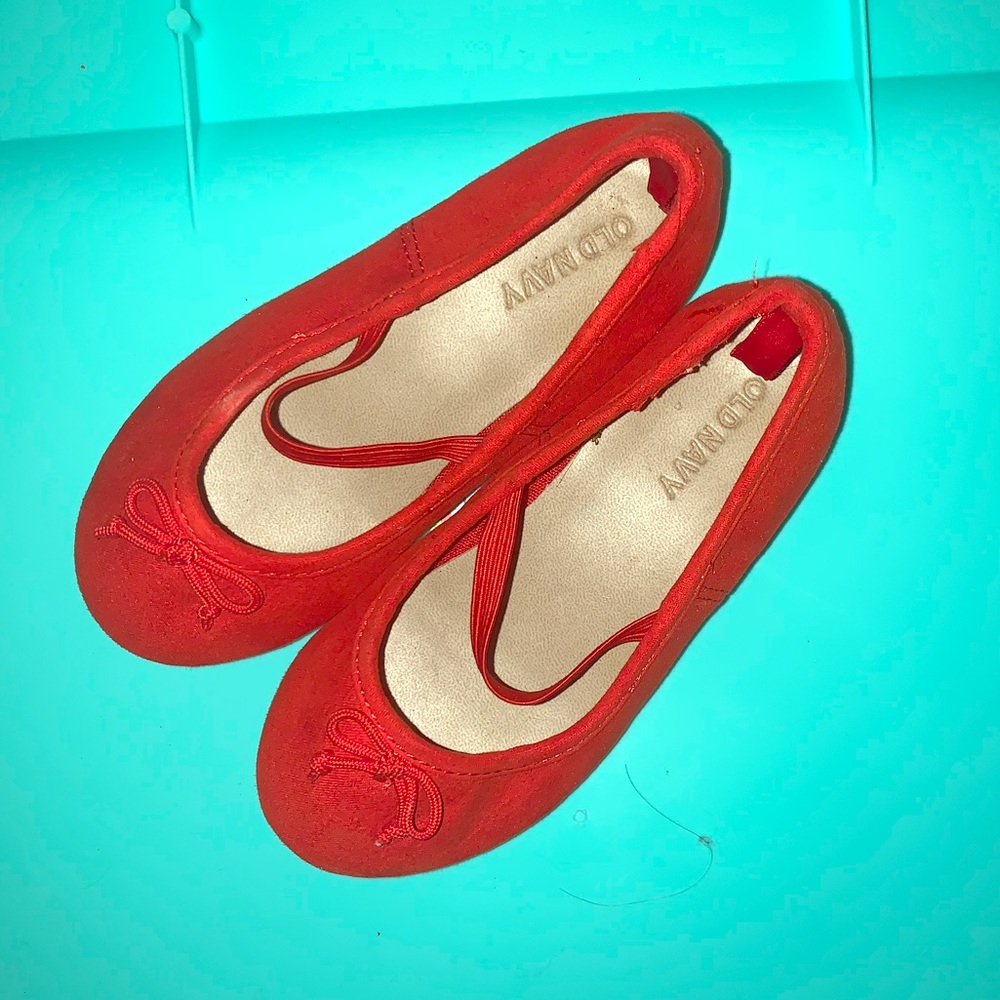 Girls Red Ballet Flats - Size 8 (Toddler)
